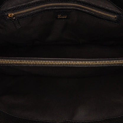 Gucci Bamboo Ring Web Leather Tote Bag (SHG-31198)