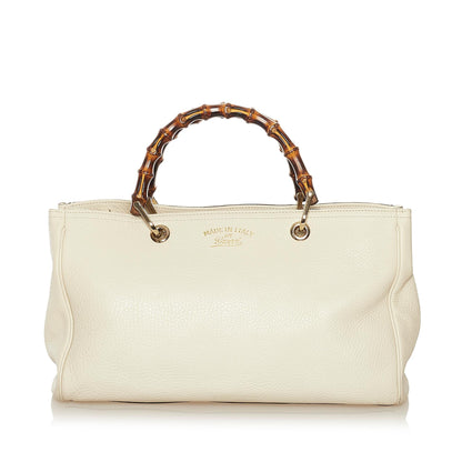 Gucci Bamboo Shopper Leather Satchel (SHG-34372)