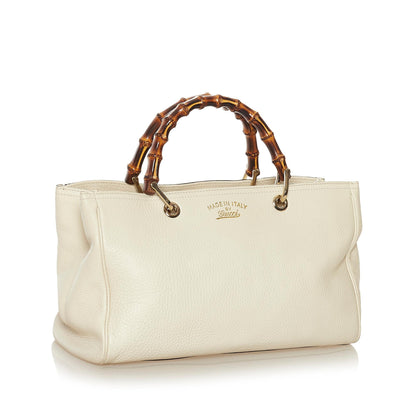 Gucci Bamboo Shopper Leather Satchel (SHG-34372)