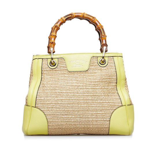 Gucci Bamboo Shopper Raffia Satchel (SHG-PexXRK)