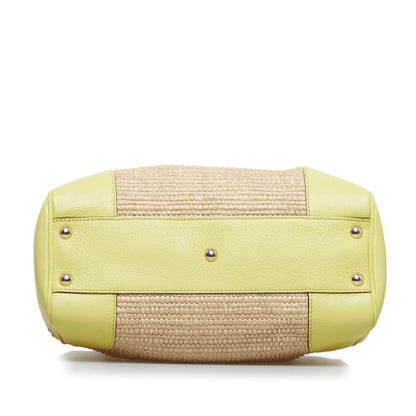 Gucci Bamboo Shopper Raffia Satchel (SHG-O4uoe2)