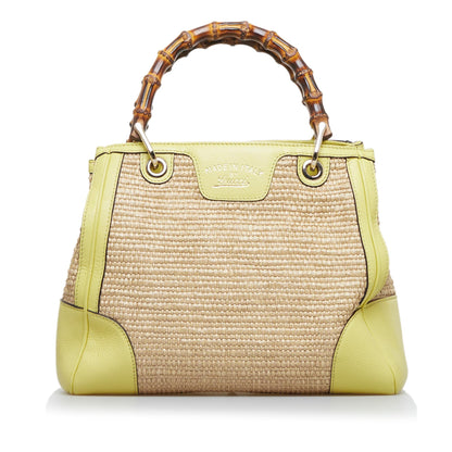 Gucci Bamboo Shopper Raffia Satchel (SHG-O4uoe2)