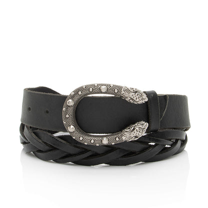 Gucci Braided Distressed Leather Dionysus Belt - Size 38 / 95