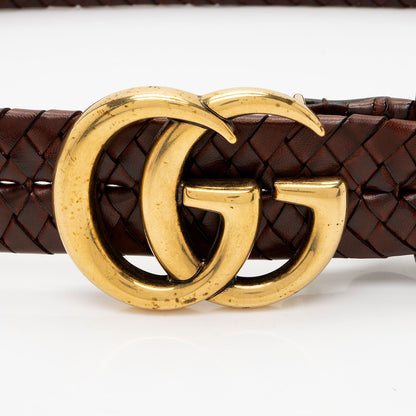 Gucci Braided Leather GG Marmont Belt - Size 38 / 97 (SHF-Ia2QCH)