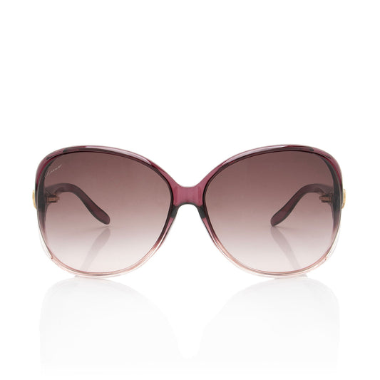 Gucci Interlocking G Heart Oversized Butterfly Sunglasses