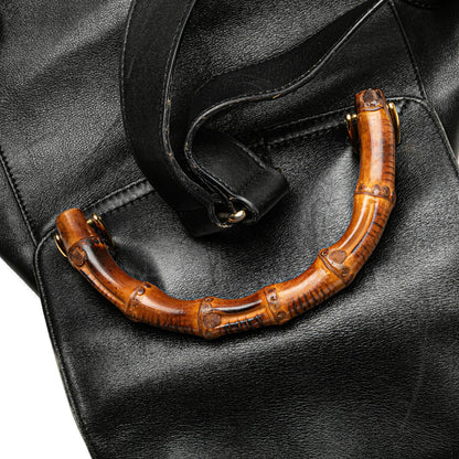 Gucci Calfskin Bamboo Drawstring Backpack