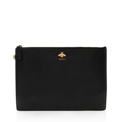 Gucci Calfskin Bee Wristlet