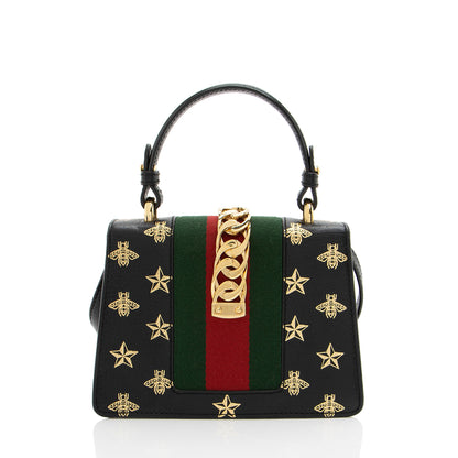 Gucci Calfskin Bee & Star Sylvie Mini Top Handle