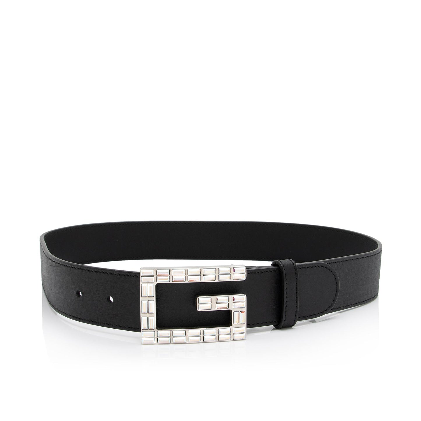 Gucci Calfskin Crystal Square G Madelyn Belt - Size 30 / 75 (SHF-A3dPQe)