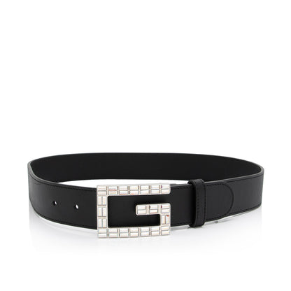 Gucci Calfskin Crystal Square G Madelyn Belt - Size 30 / 75 (SHF-A3dPQe)