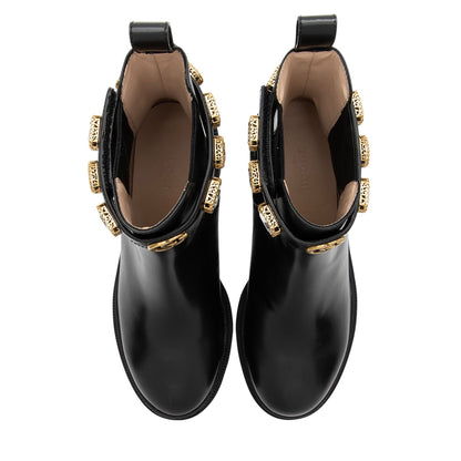 Gucci Calfskin Crystal Trip Chelsea Boots - Size 7.5 / 37.5