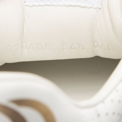 Gucci Calfskin Embroidered Canvas GG Tennis Sneakers - Size 6.5 / 36.5