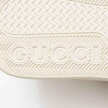 Gucci Calfskin Embroidered Canvas GG Tennis Sneakers - Size 6.5 / 36.5