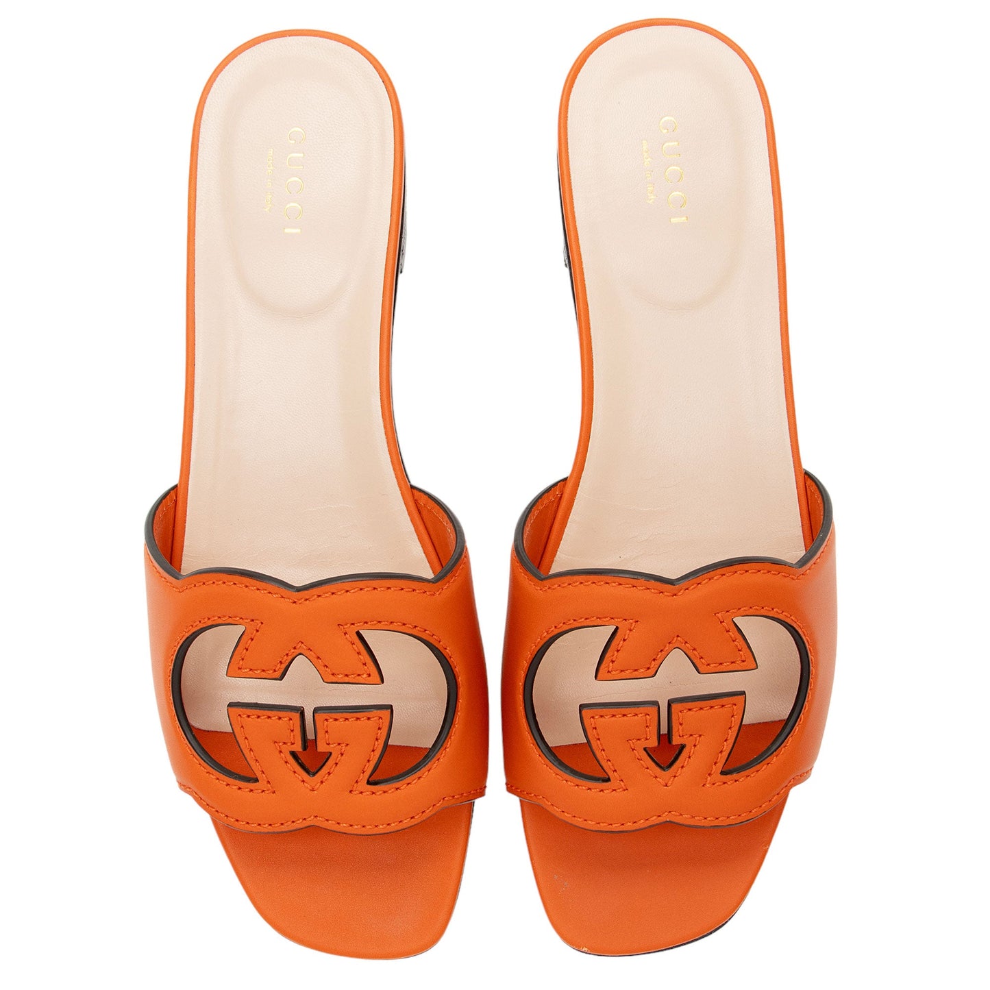 Gucci Calfskin Interlocking G Cut Out Slide Sandals - Size 9 / 39 (SHF-Q3nxuK)