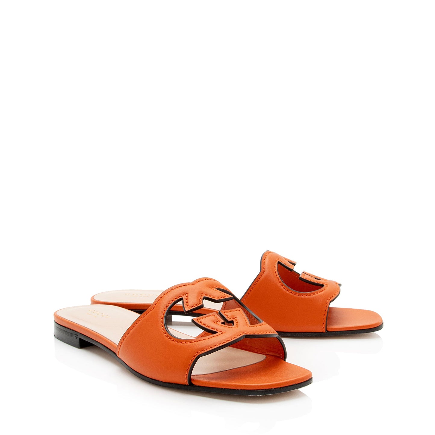 Gucci Calfskin Interlocking G Cut Out Slide Sandals - Size 9 / 39 (SHF-Q3nxuK)