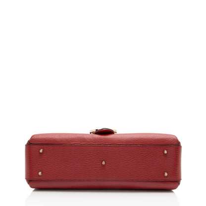 Gucci Leather Interlocking G Small Top Handle