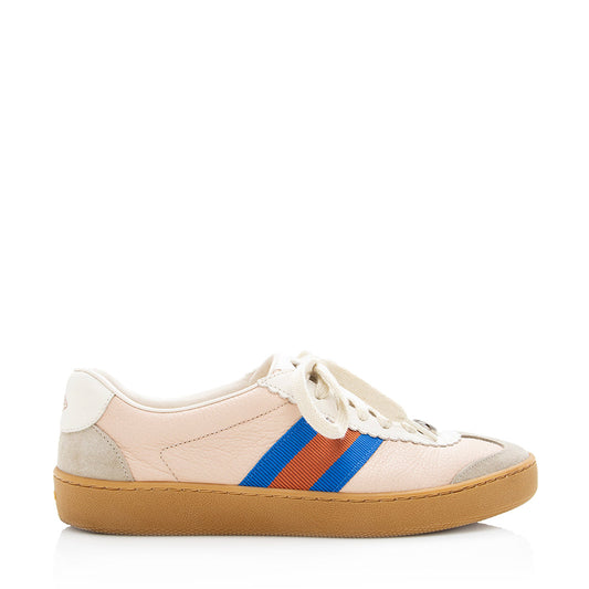 Gucci Calfskin Retro Web Low Top Sneakers - Size 8.5 / 38.5 (SHF-18617)