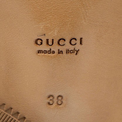 Gucci Calfskin Studded Jakarta Brogue Ankle Boots - Size 8 / 38