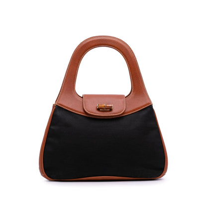 Gucci Canvas Bamboo Handbag
