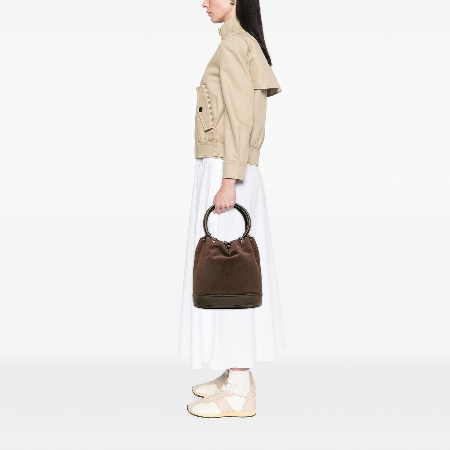 Gucci Canvas Ring Top Handle Bag