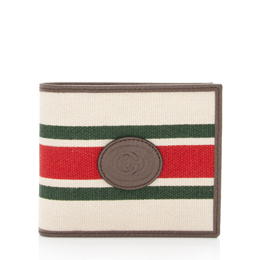 Gucci Canvas Web Bi-Fold Wallet (SHF-5YP2iA)