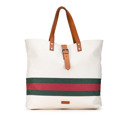Gucci Canvas Web Tote (SHG-Wgx5wH)