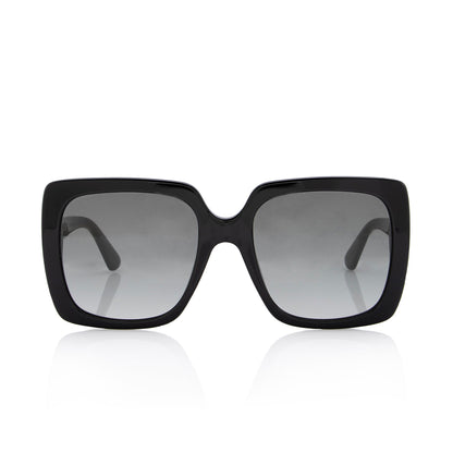 Gucci Crystal Logo Oversize Rectangular Sunglasses (SHF-22732)