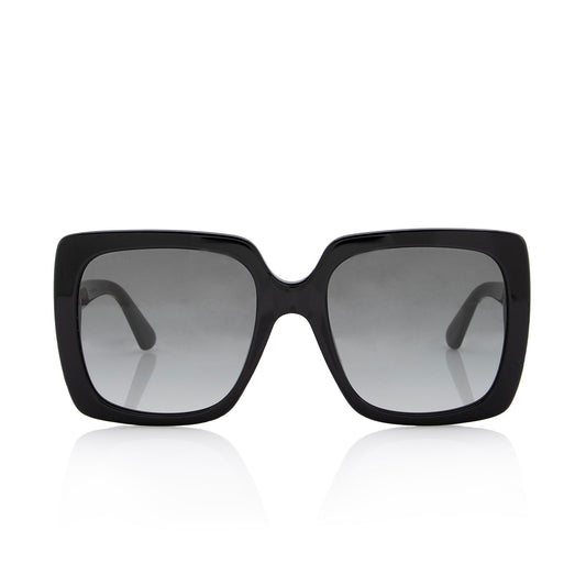 Gucci Crystal Logo Oversize Rectangular Sunglasses (SHF-22732)