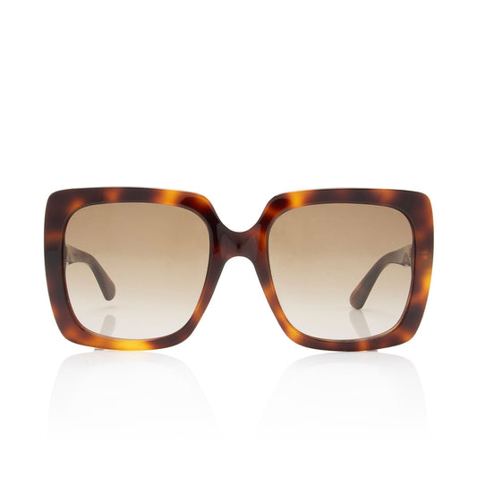 Gucci Crystal Logo Oversized Rectangular Sunglasses (SHF-Y9qe2J)