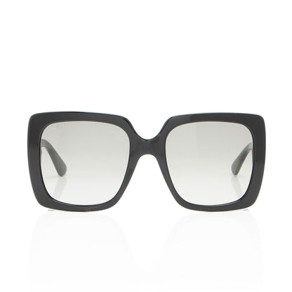 Gucci Crystal Logo Oversized Rectangular Sunglasses