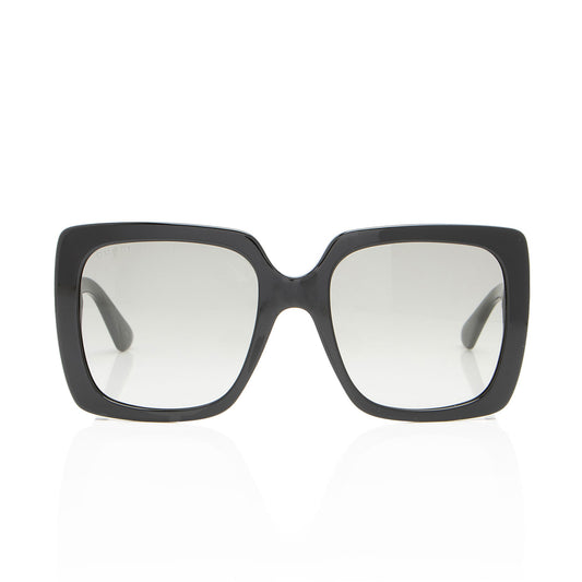 Gucci Crystal Logo Oversized Rectangular Sunglasses
