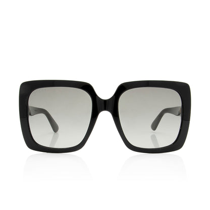 Gucci Crystal Logo Oversize Rectangle Sunglasses