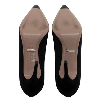 Gucci Crystal Satin Pointed Toe Pumps - Size 6.5 / 36.5 (SHF-V5rXOE)