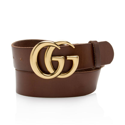 Gucci Distressed Leather GG Marmont Belt - Size 32 / 80 (SHF-RS9Llf)