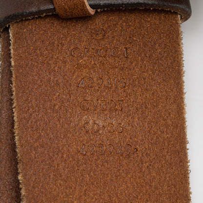 Gucci Distressed Leather GG Marmont Belt - Size 36 / 90 (SHF-23272)