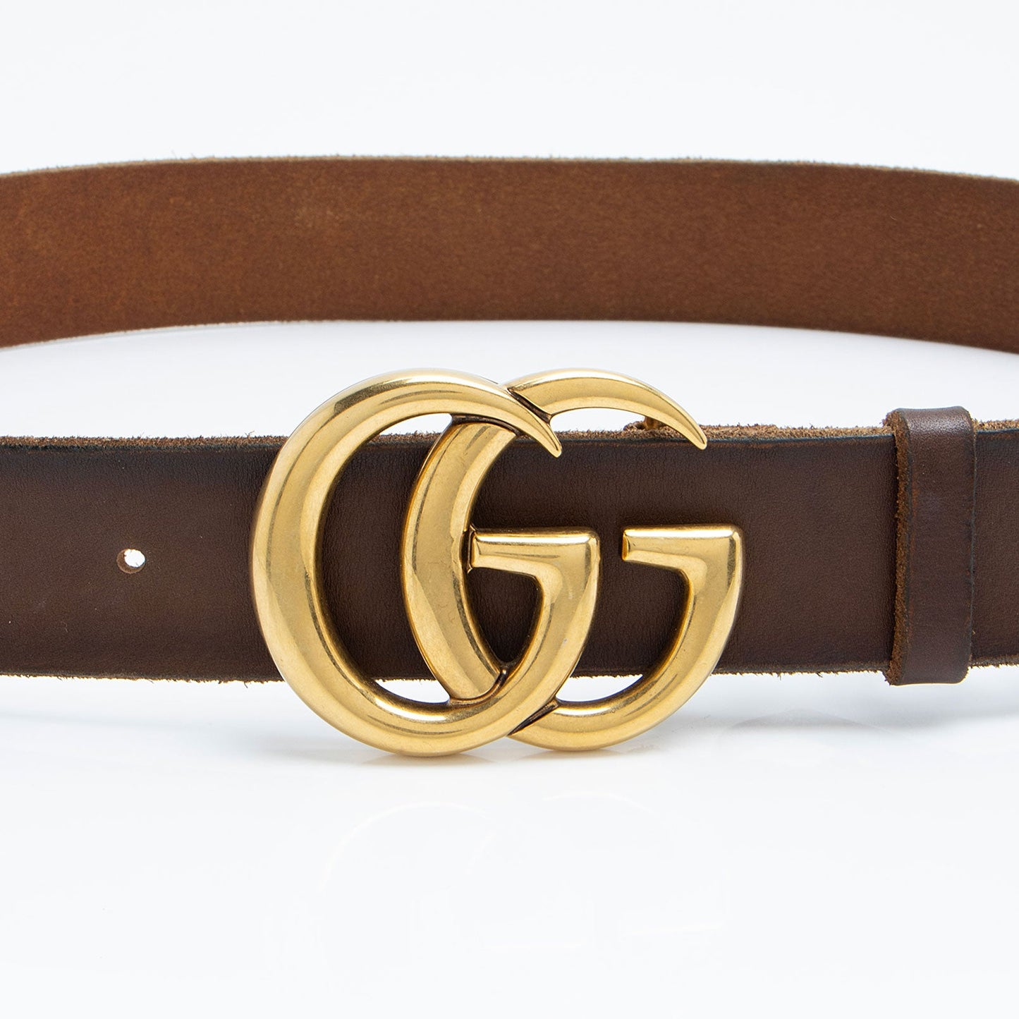 Gucci Distressed Leather GG Marmont Belt - Size 36 / 90