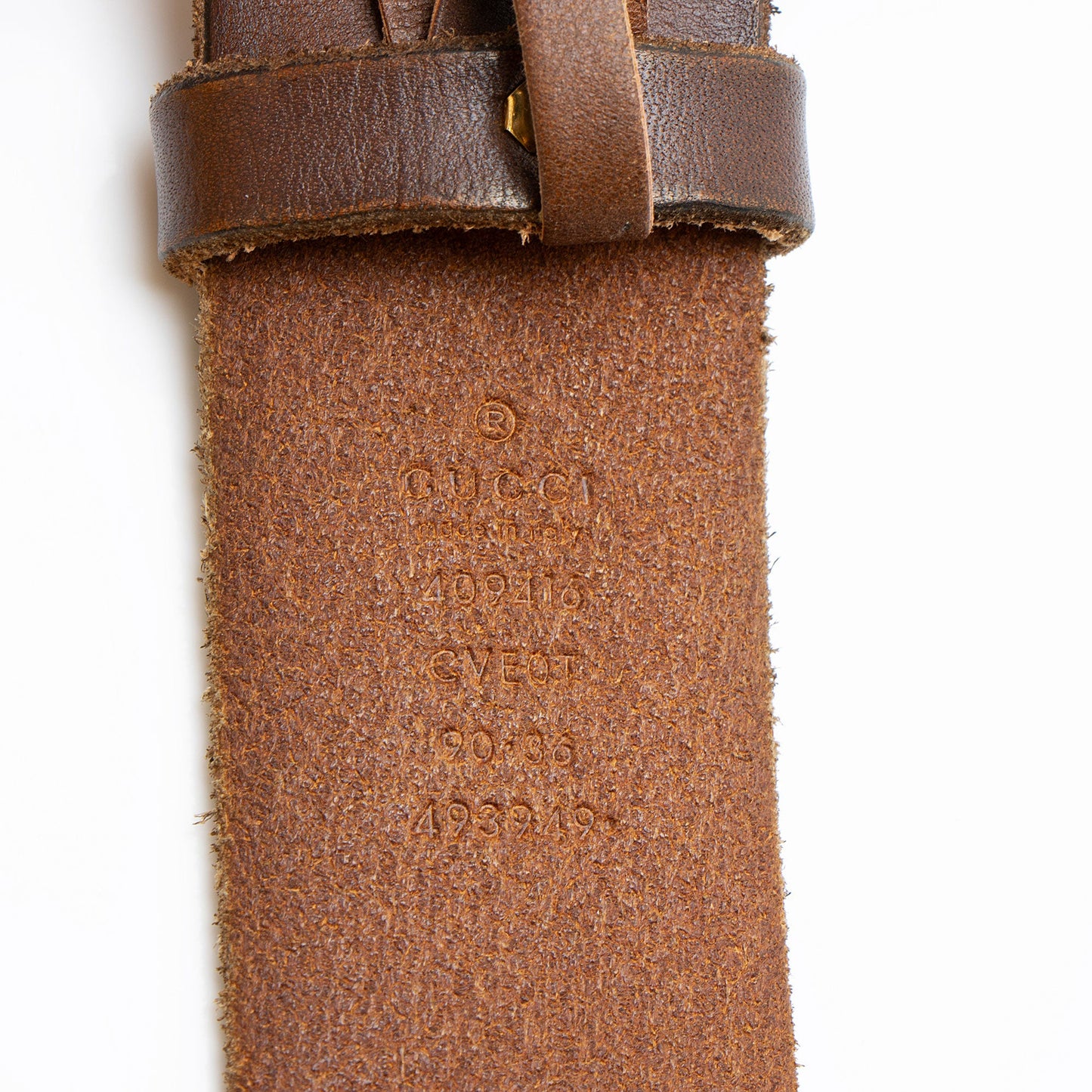 Gucci Distressed Leather GG Marmont Belt - Size 36 / 90