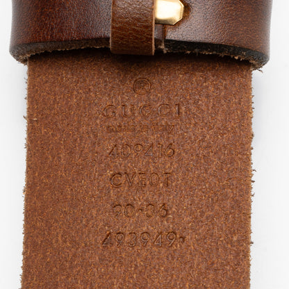 Gucci Distressed Leather GG Marmont Belt - Size 36 / 90