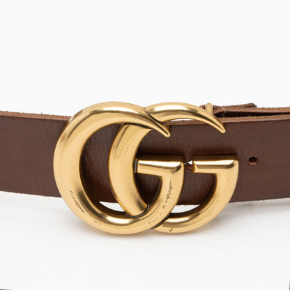 Gucci Distressed Leather GG Marmont Belt - Size 38 / 95 (SHF-Bisy5r)