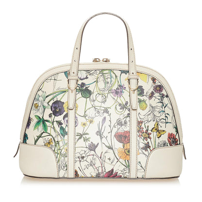 Gucci Flora Nice Coated Canvas Satchel (SHG-27253)