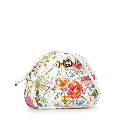Gucci Flora Trapuntata Mini Canvas Crossbody Bag (SHG-jDooXz)
