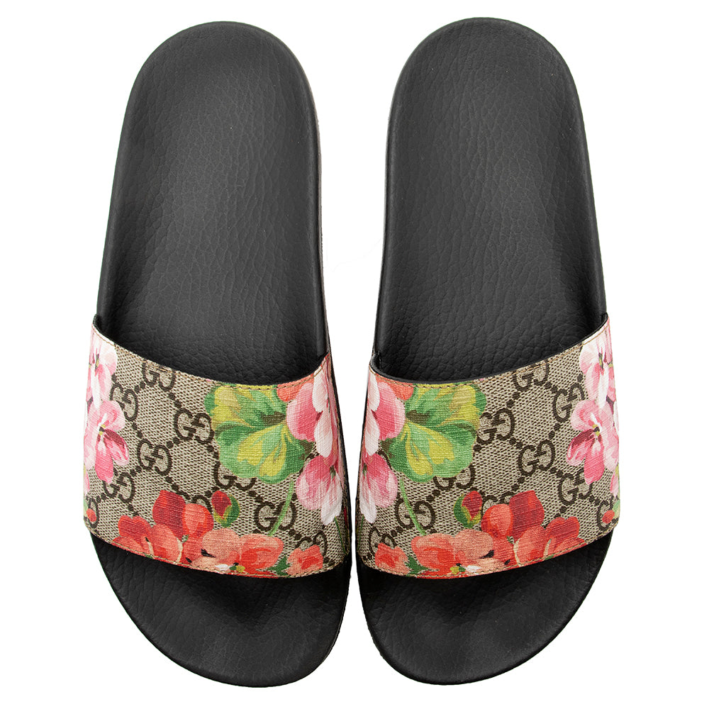 Gucci GG Supreme Blooms Floral Sandals - 8 / 38 (SHF-20281)