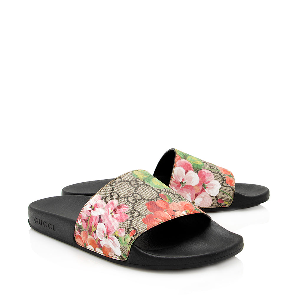 Gucci GG Supreme Blooms Floral Sandals - 8 / 38 (SHF-20281)