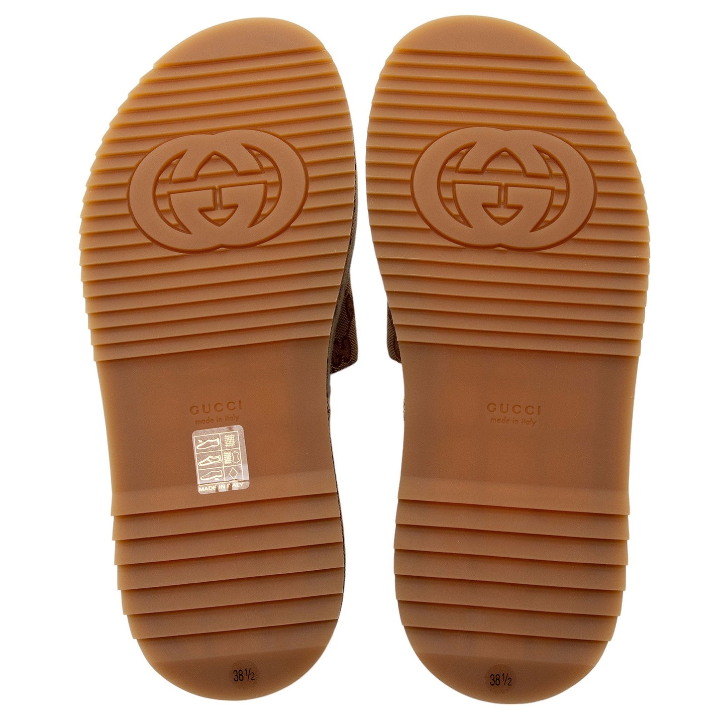Gucci GG Canvas Angelina Slide Platform Sandals - Size 8.5 / 38.5 (SHF-jgEb0t)