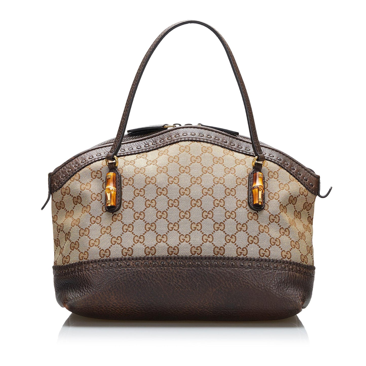 Gucci GG Canvas Bamboo Laidback Crafty Handbag (SHG-tR7vbL)