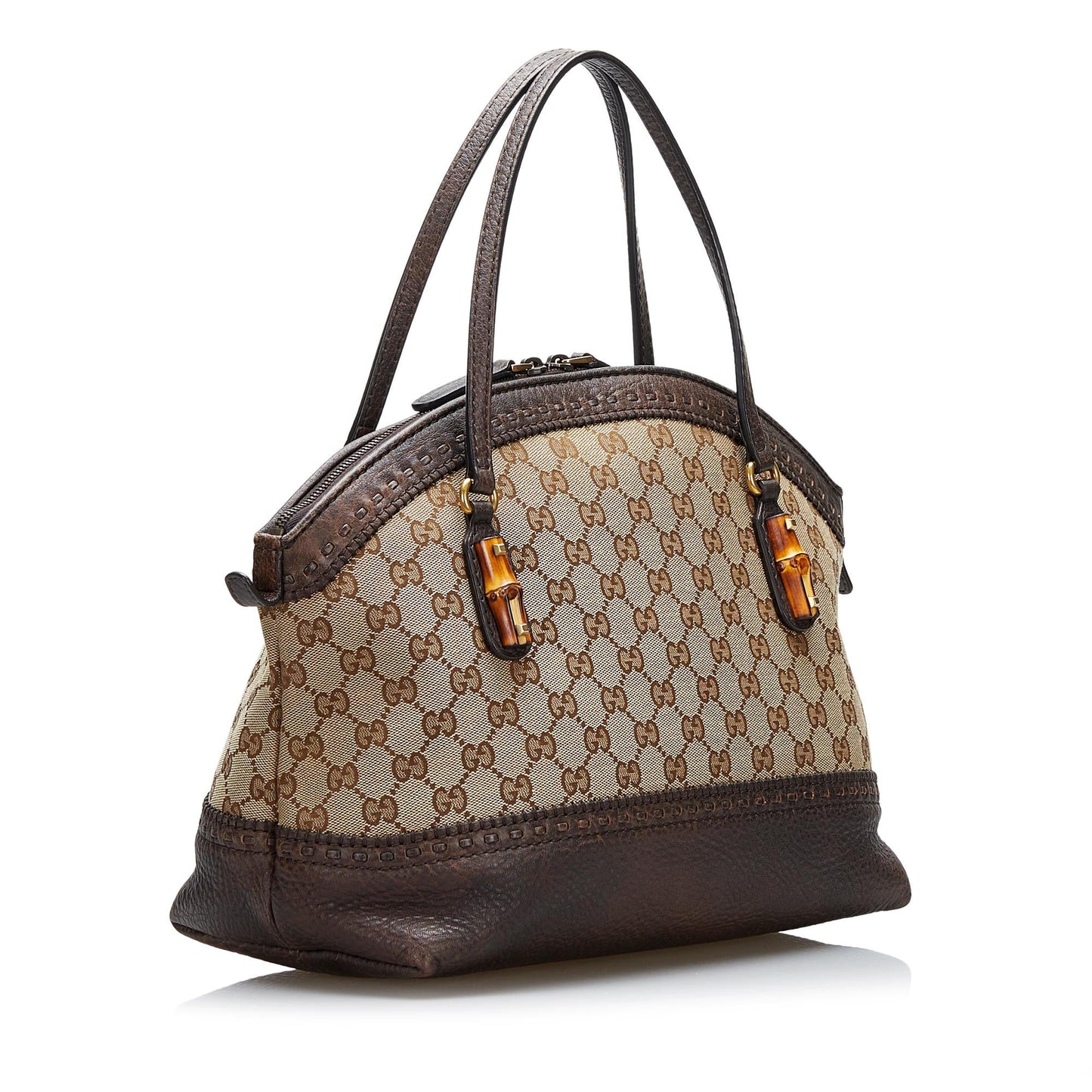 Gucci GG Canvas Bamboo Laidback Crafty Handbag (SHG-tR7vbL)