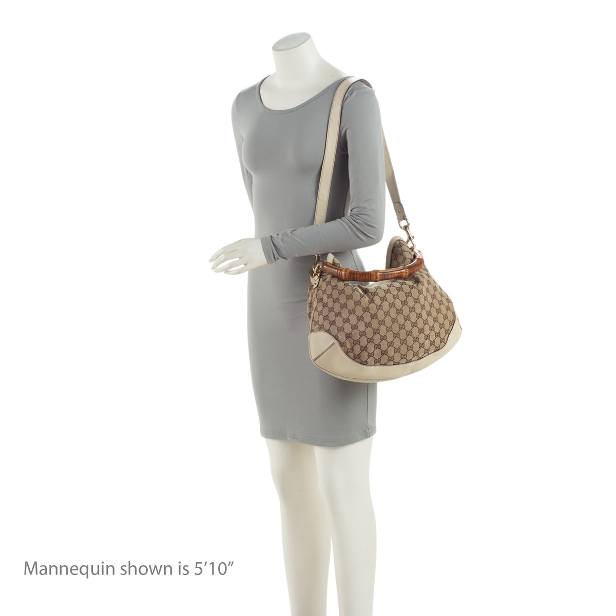 Gucci GG Canvas Bamboo Peggy Shoulder Bag (SHF-Ygbm96)