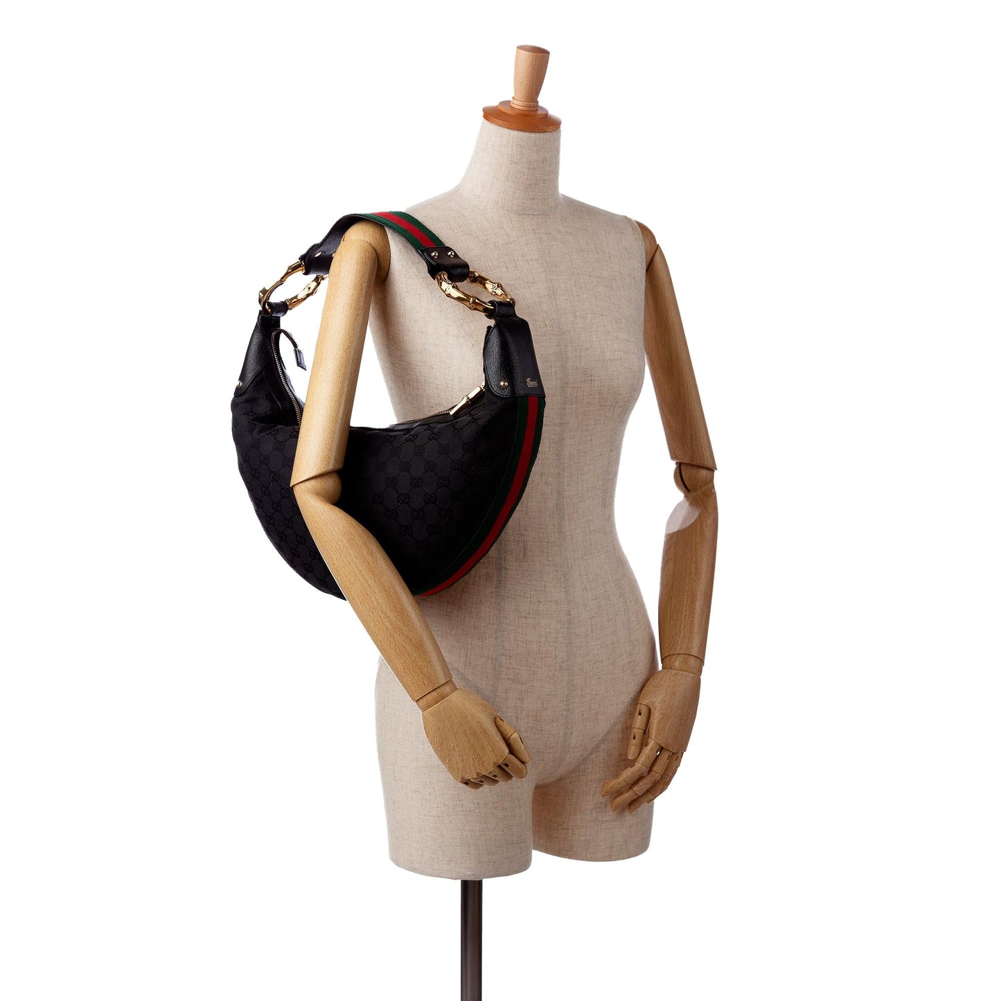 Gucci GG Canvas Bamboo Ring Hobo (SHG-3Ugmny)