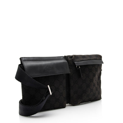 Gucci GG Canvas Double Pocket Belt Bag (SHF-4RHCaN)