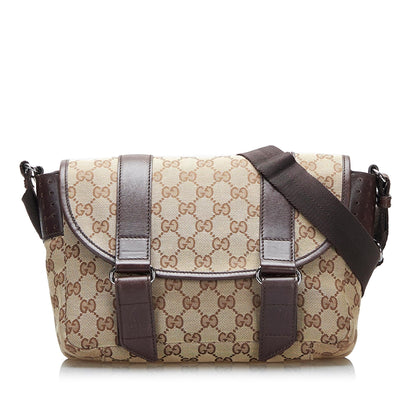 Gucci GG Canvas Belt Flap Messenger (SHG-gesAaY)